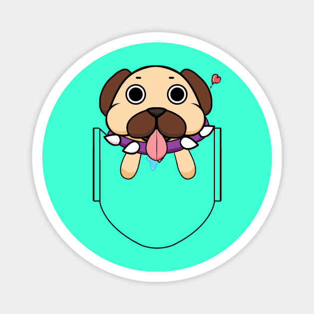 Pocket Puggy Magnet by DadoDesigns